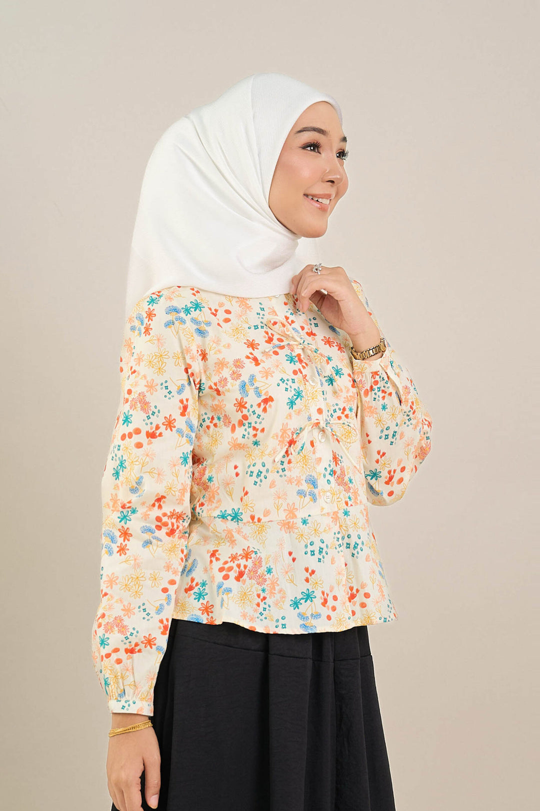 Isadora Ribbon Blouse Orange