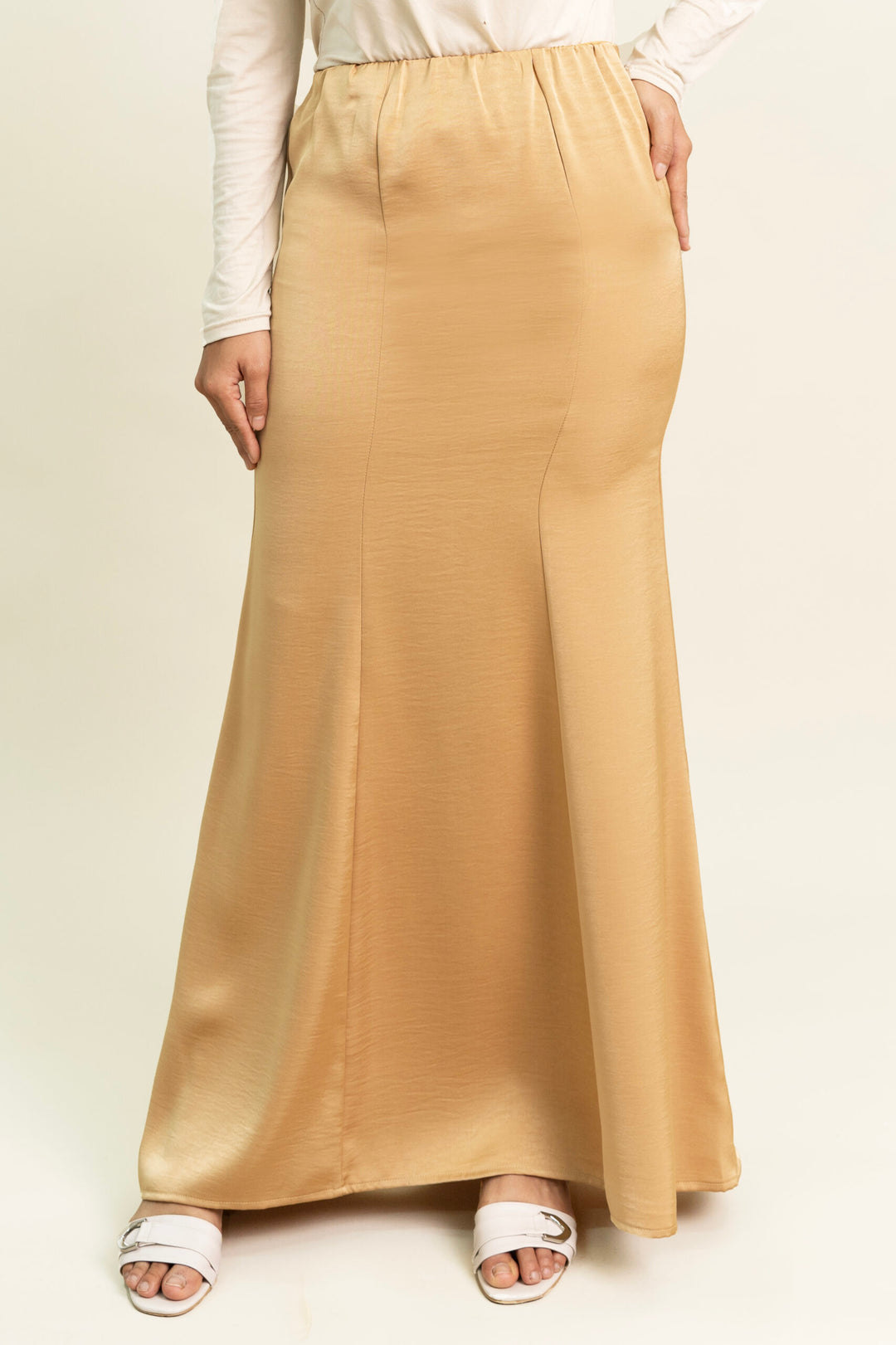 Grace Satin Mermaid Skirt Latte