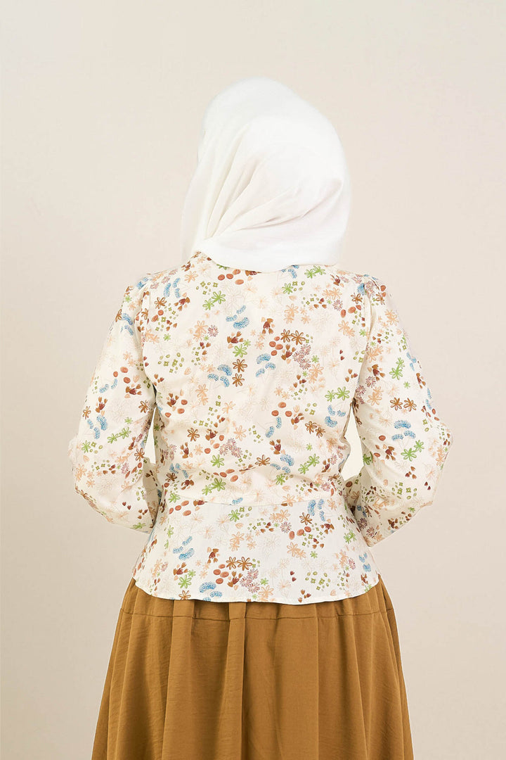 Isadora Ribbon Blouse Brown