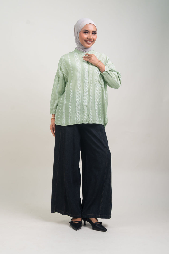 Ellen Denim Palazzo Pants Black