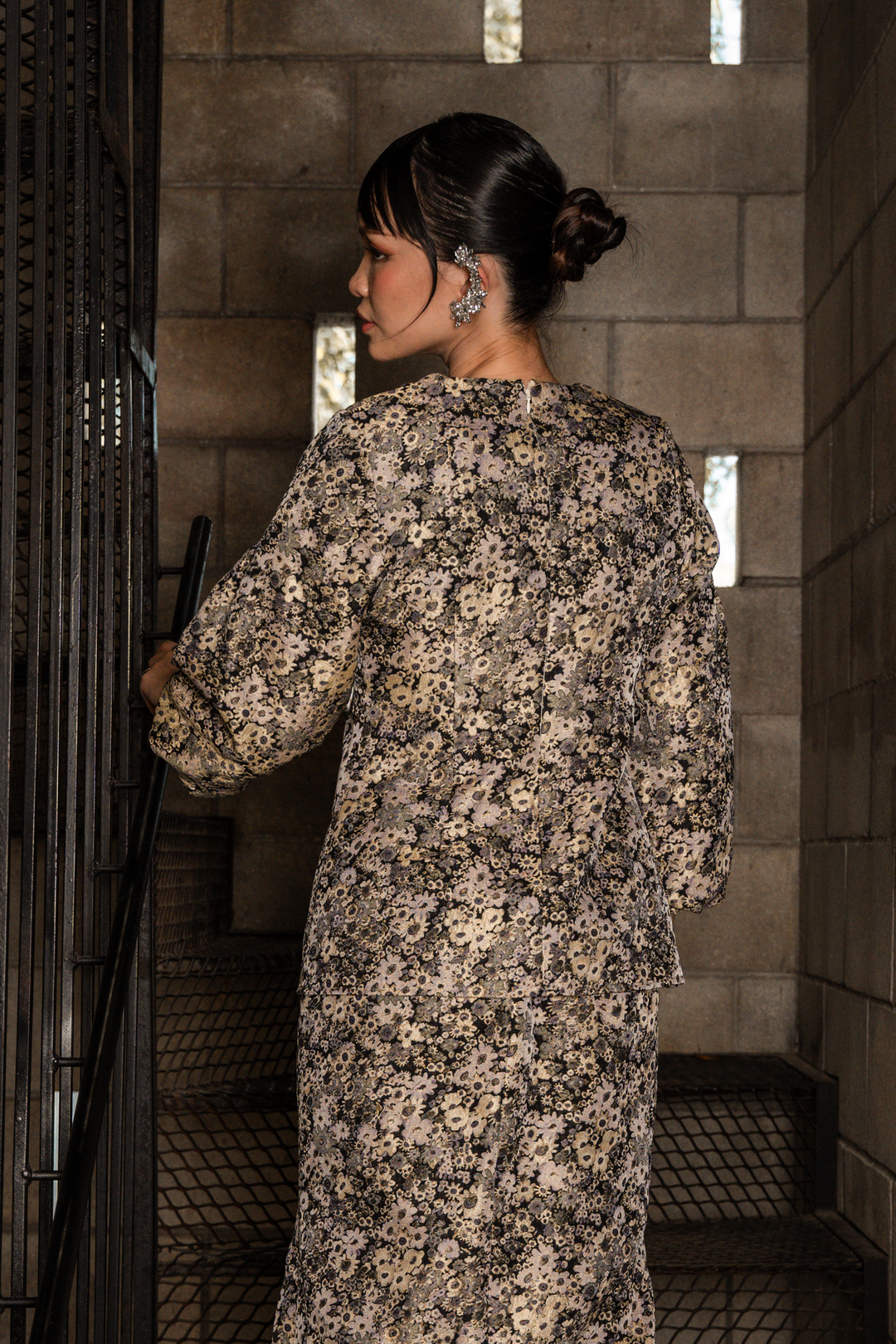 ELORA TOP FLORAL JACQUARD