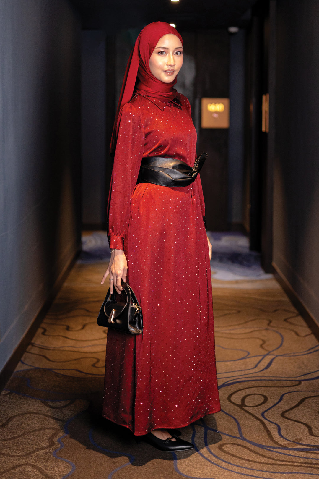 Silvie Crystal Crush Satin Dress