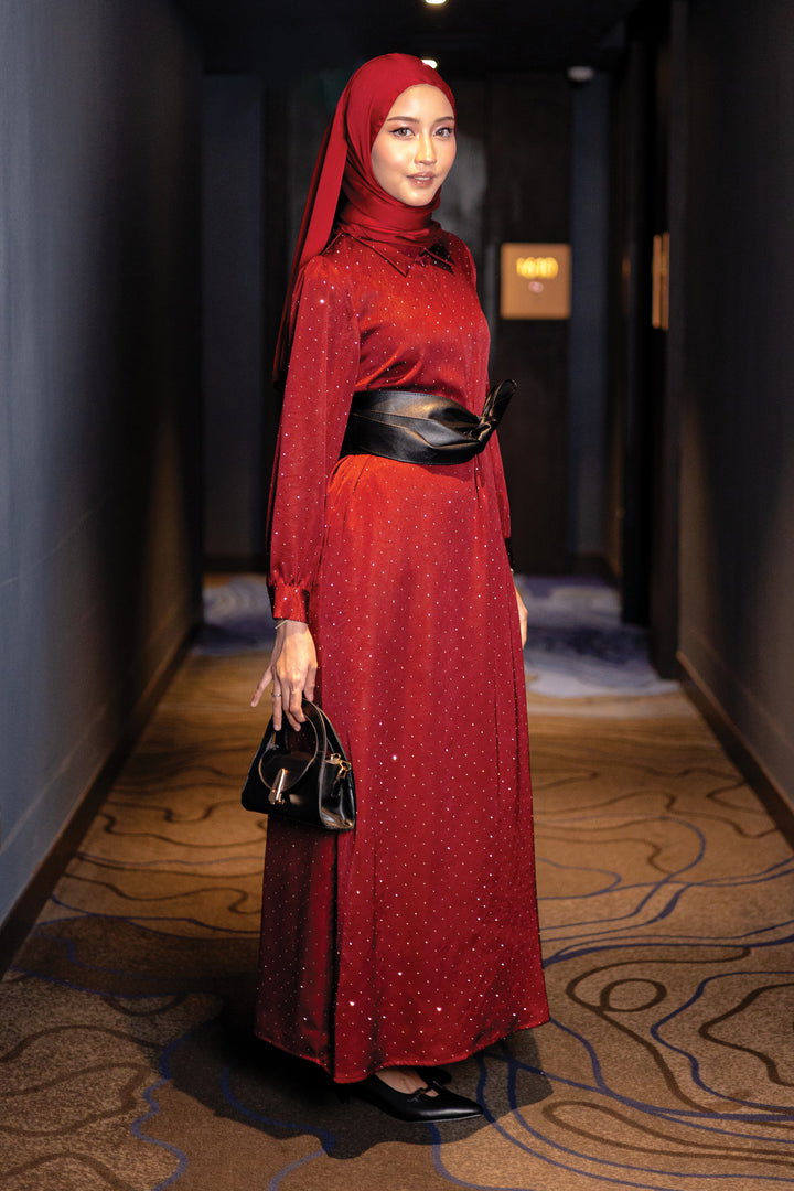 Silvie Crystal Crush Satin Dress