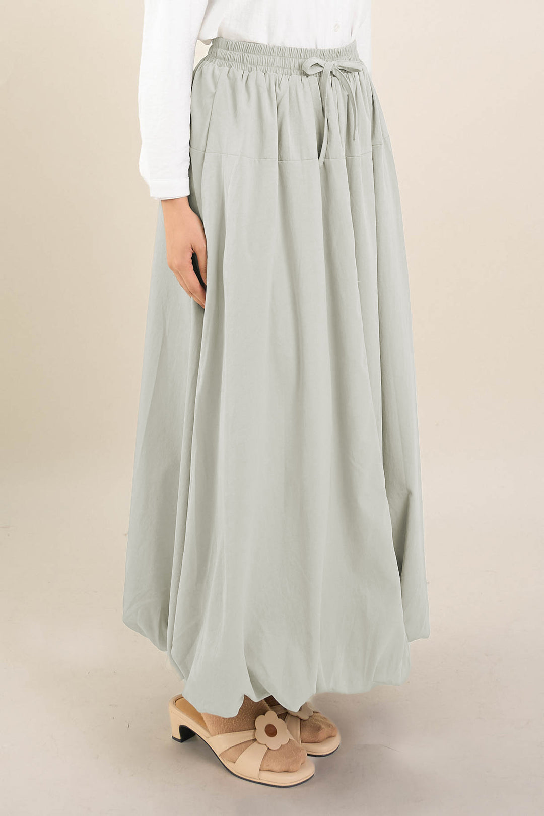 Zyla Balloon Skirt Grey Green