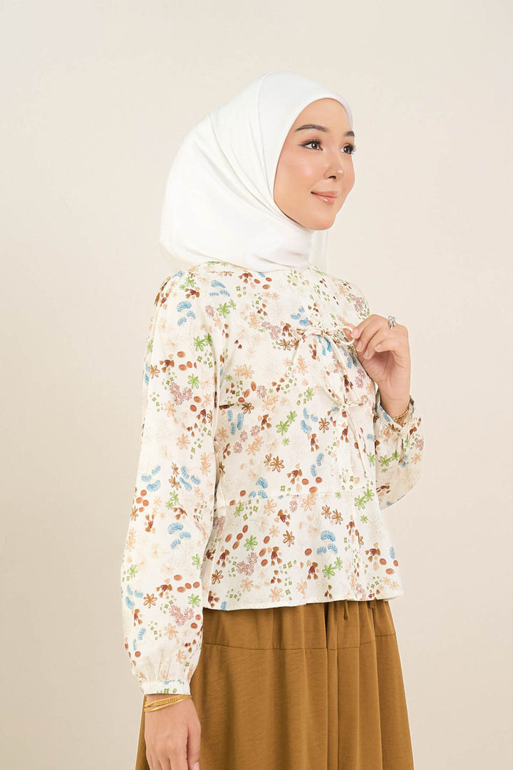 Isadora Ribbon Blouse Brown