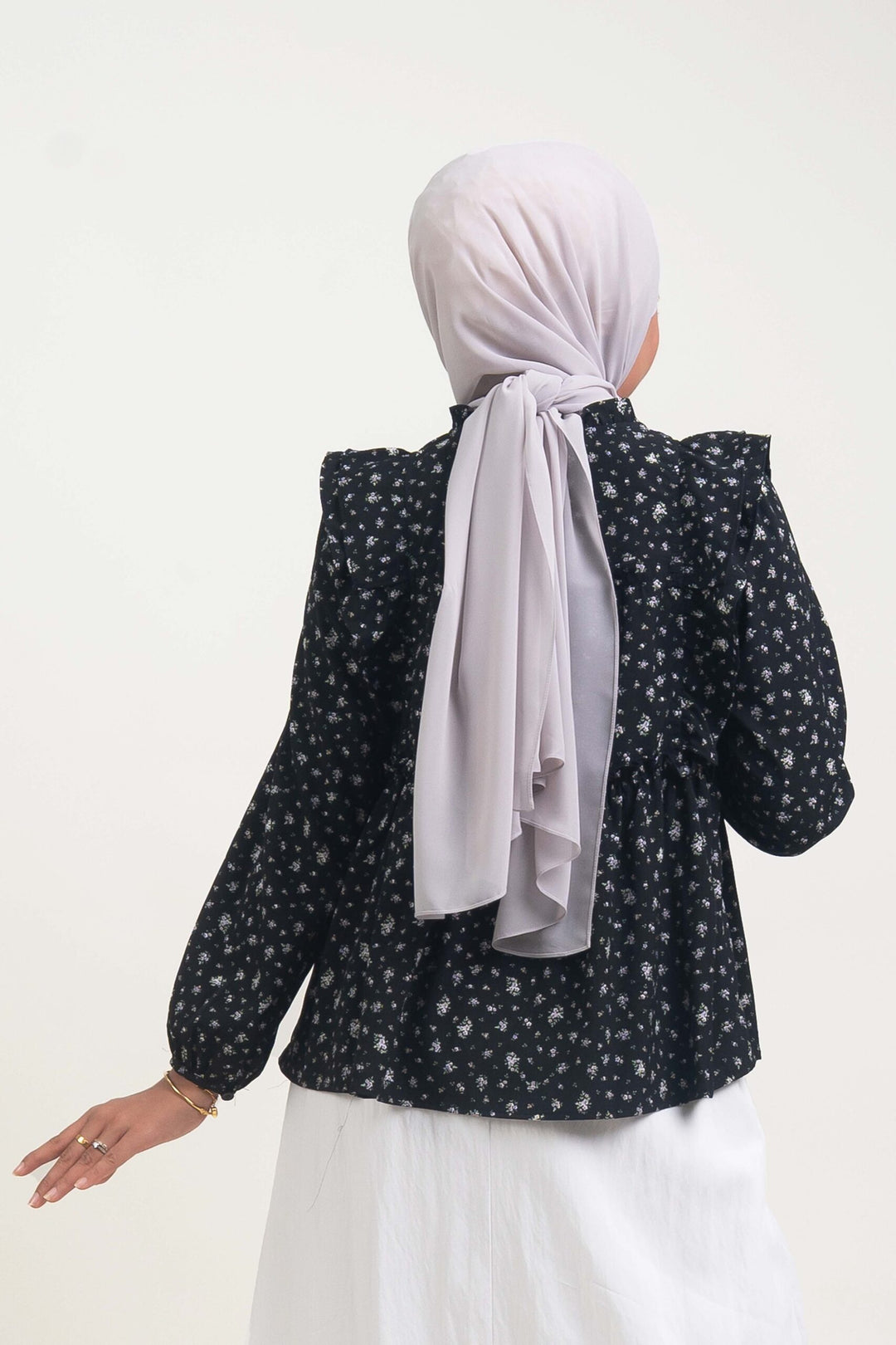 Uzmaa Ruffled Floral Blouse Black