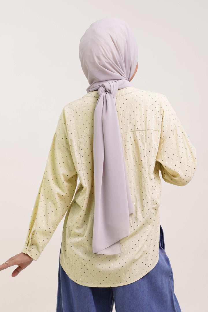 Nuha Polka Dot Cotton Blouse Yellow