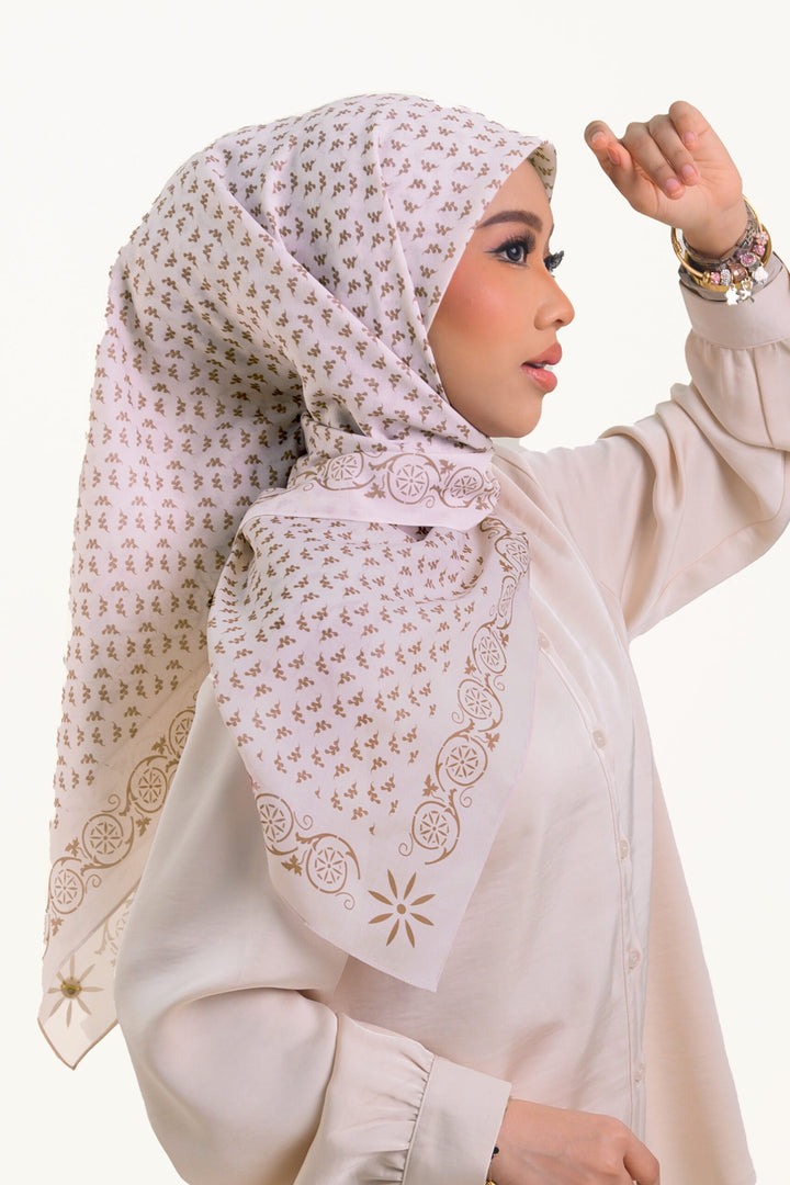 Gianna Square Cotton Voile Brown