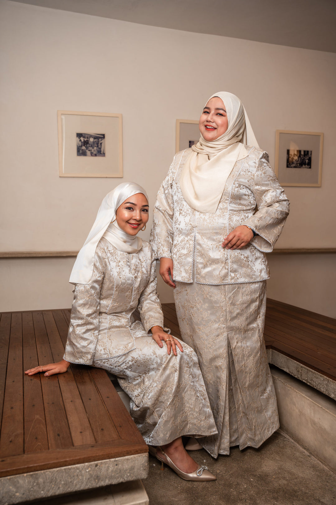 Clarisa Plus Size Kurung in Off White