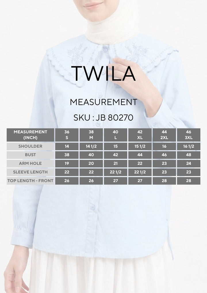 Twila Pilgrim Collar Cotton Blend Blouse