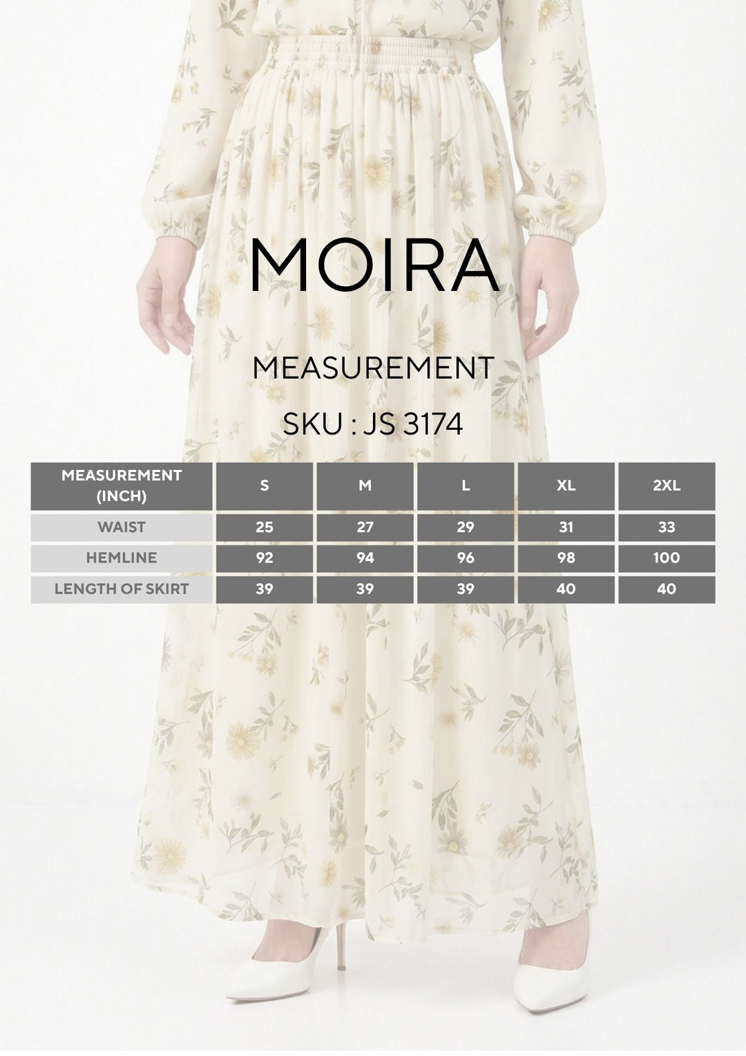 Moira Printed Chiffon Skirt (A)