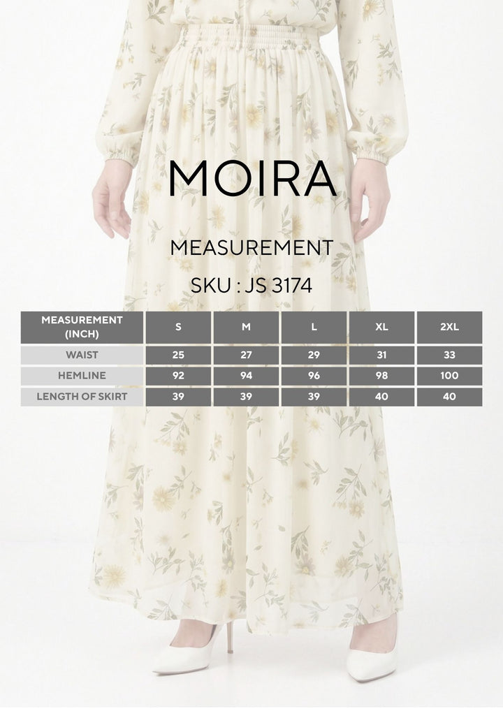 Moira Printed Chiffon Skirt (A)