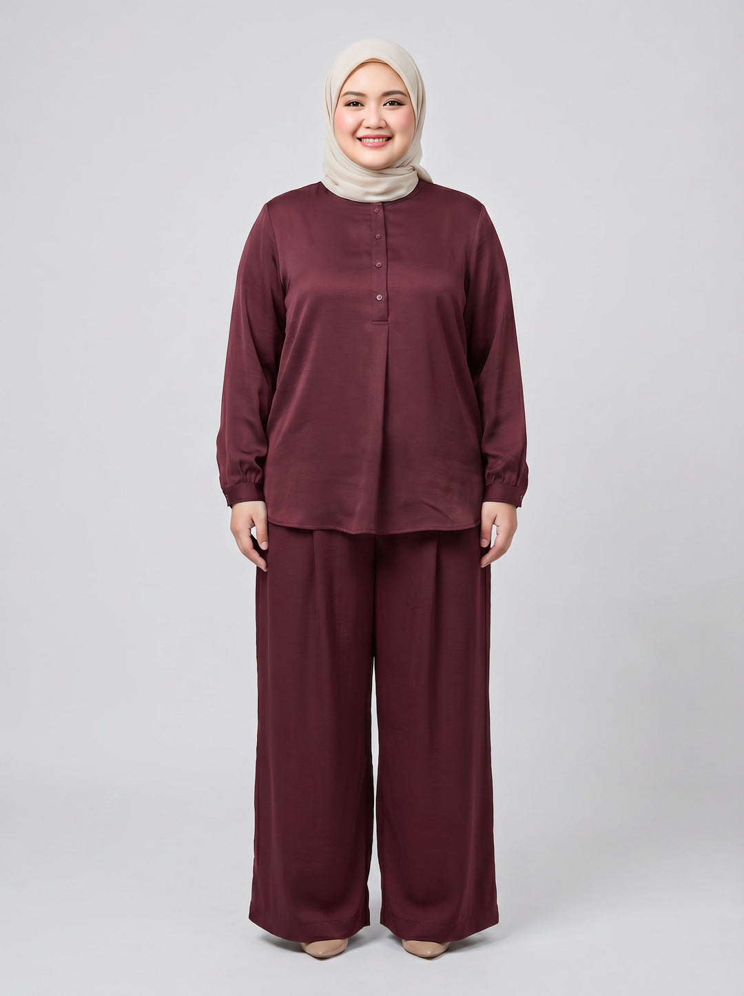 Wilda Plus Crushed Satin Blouse