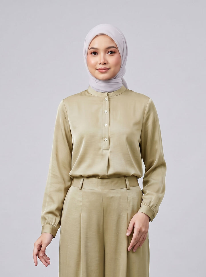 Wilda Crushed Satin Blouse