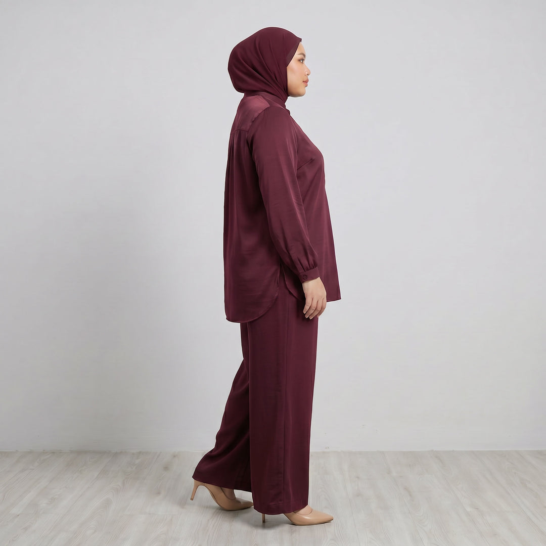 Wilda Plus Crushed Satin Blouse
