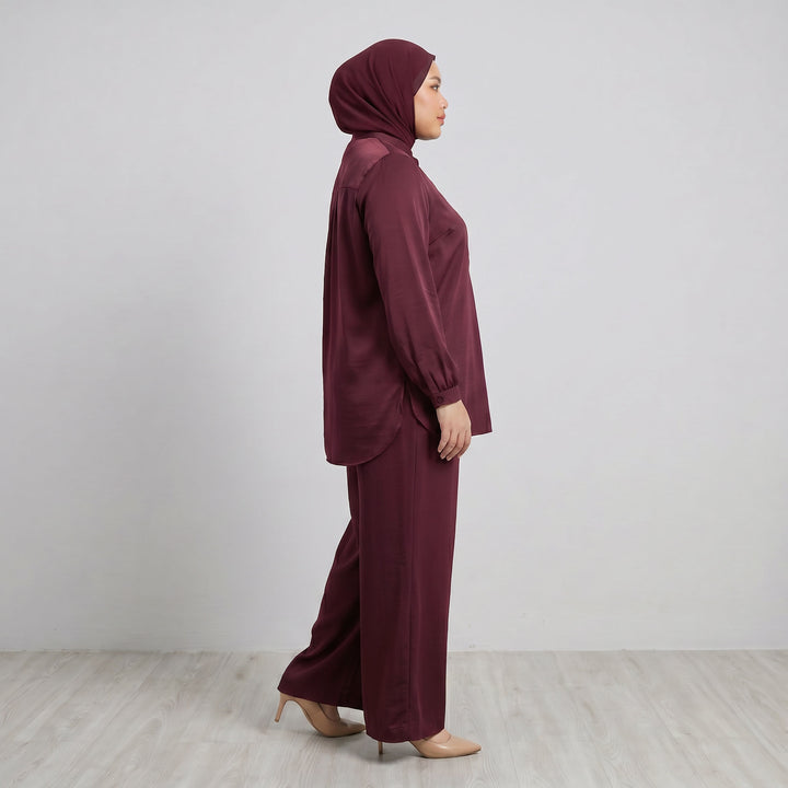 Wilda Plus Crushed Satin Blouse