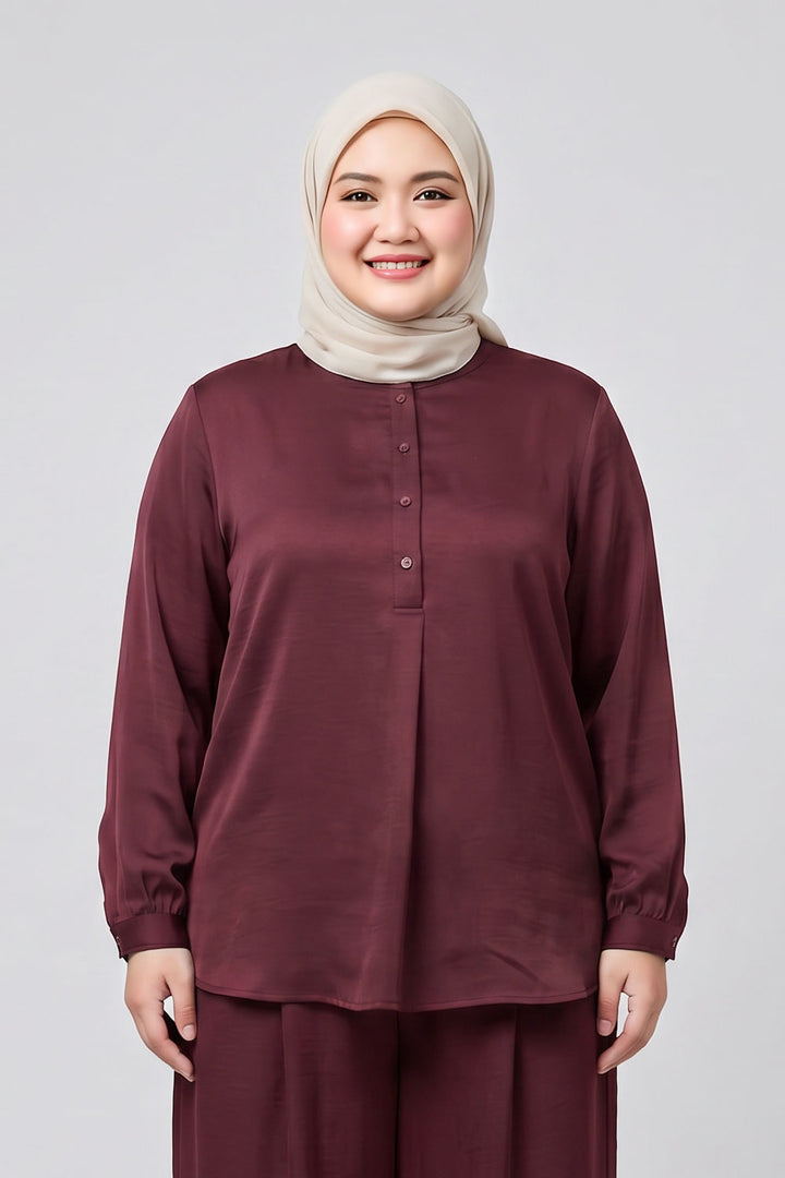 Wilda Plus Crushed Satin Blouse