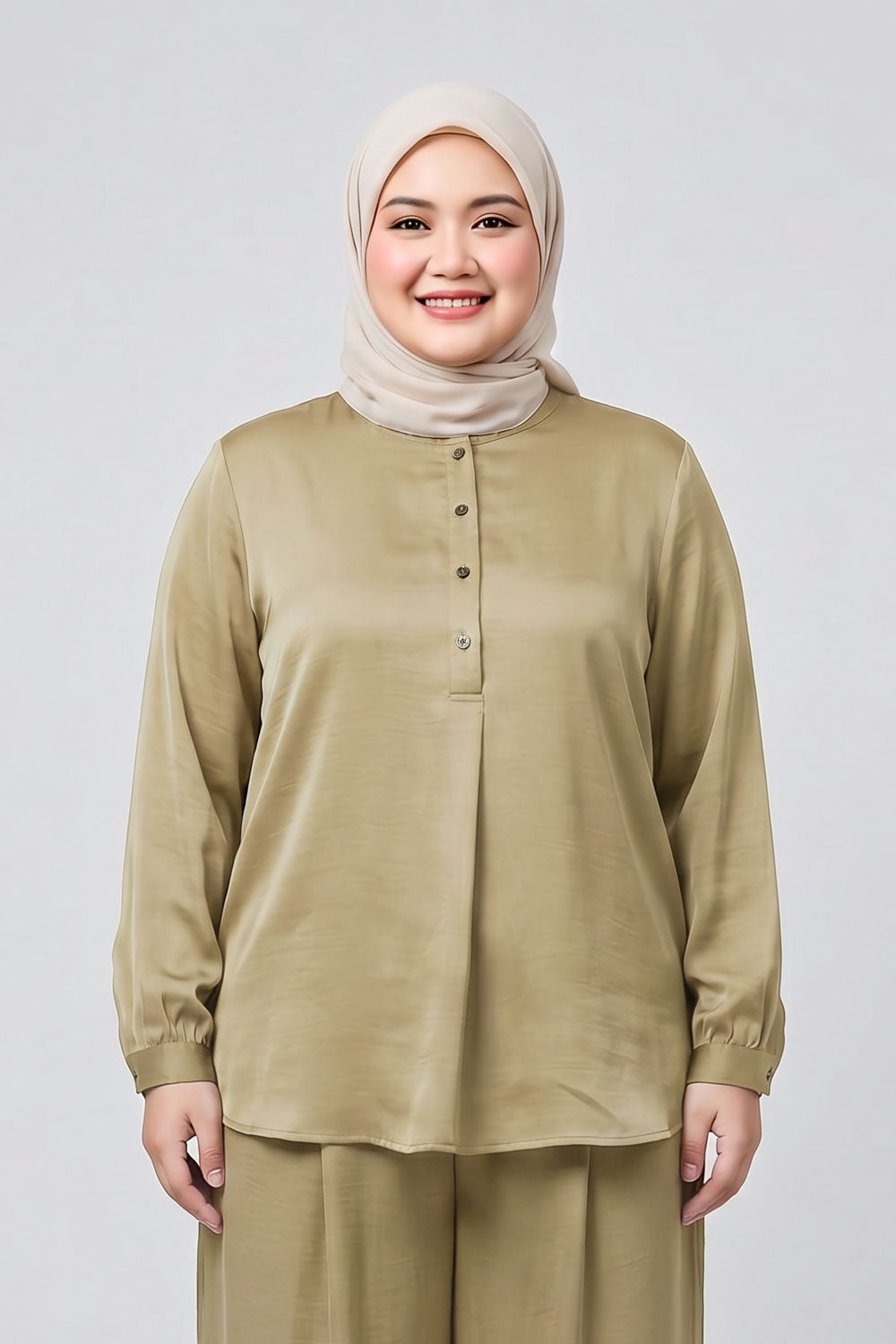 Wilda Plus Crushed Satin Blouse