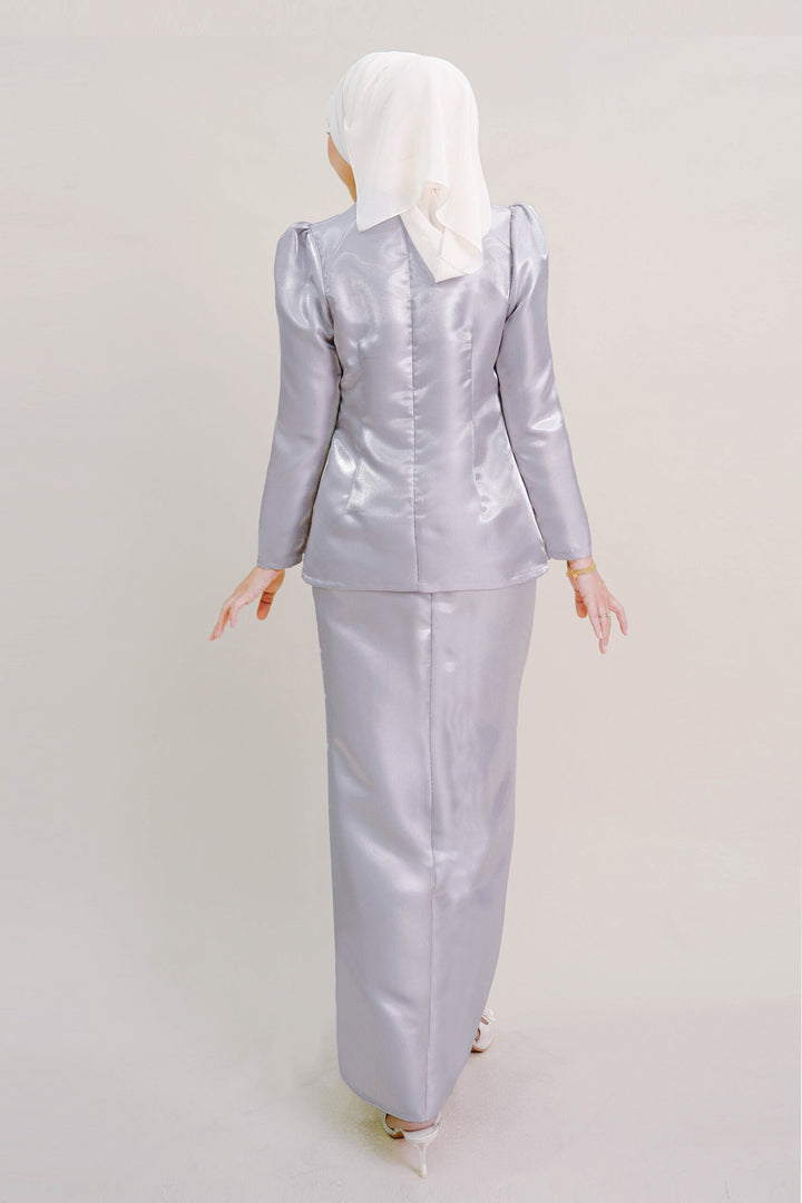 Kalea Shimmer Kurung in Grey