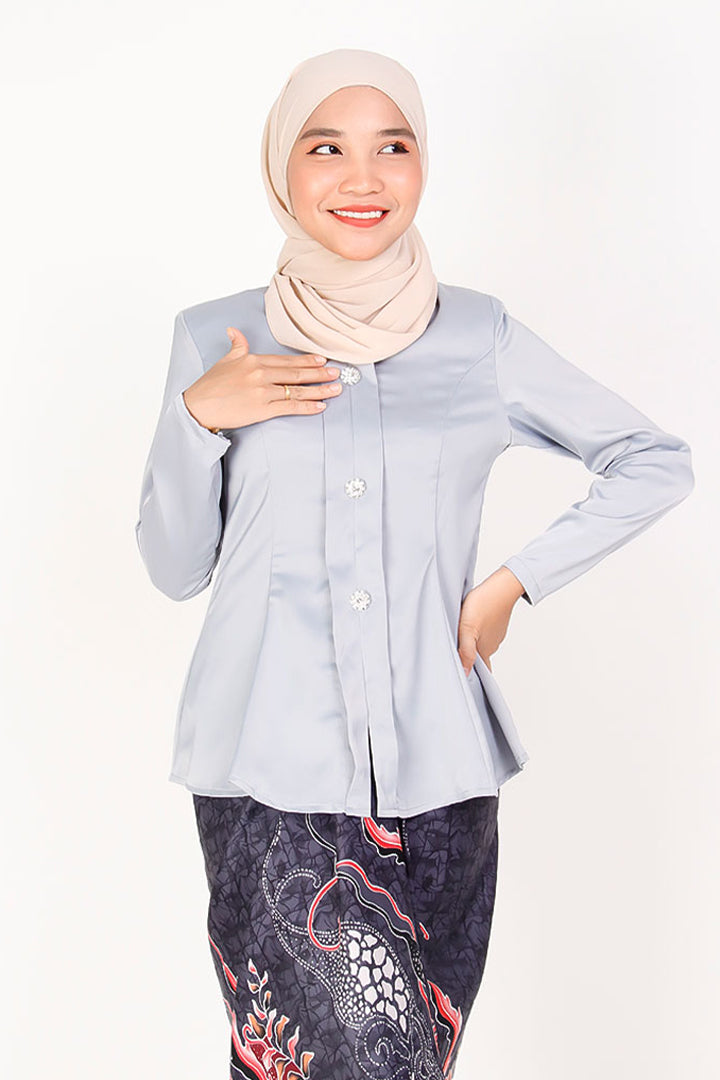 Bingka Kebaya Top Grey