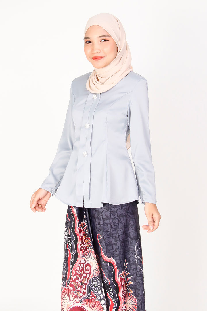 Bingka Kebaya Top Grey
