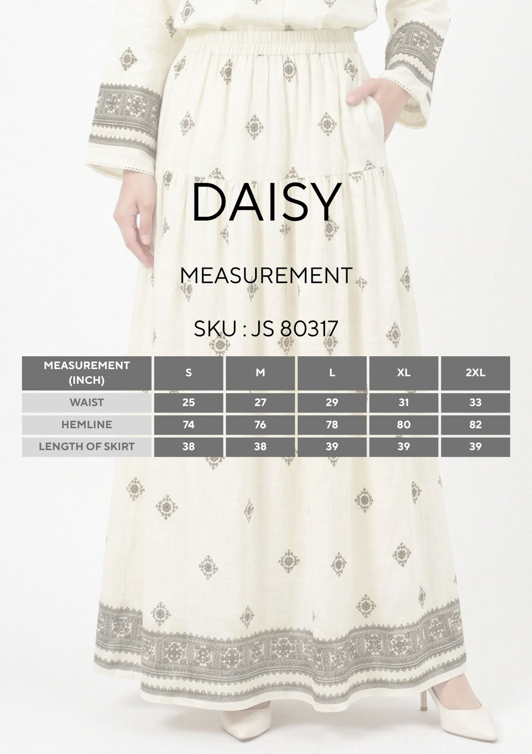Daisy Boho Rayon Blend Skirt
