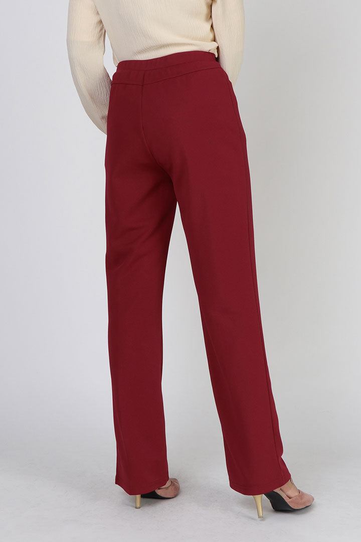 Hazel Straight Leg Pant Maroon