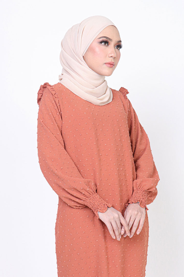 Dahlia Kurung Burnt Orange
