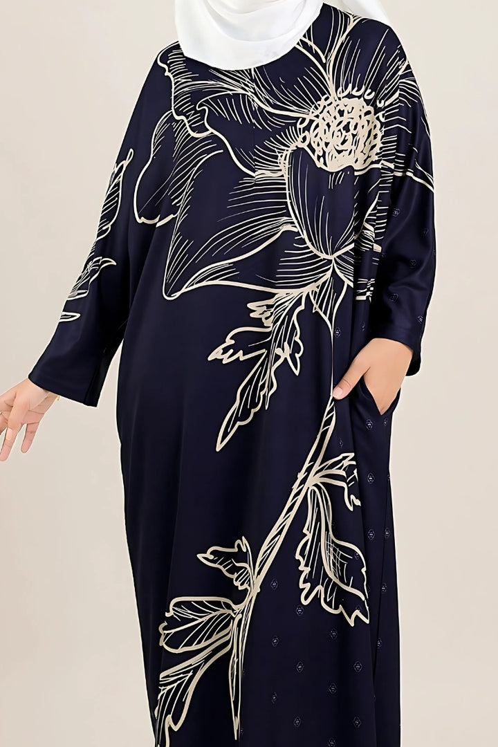 Delisya Kaftan Navy