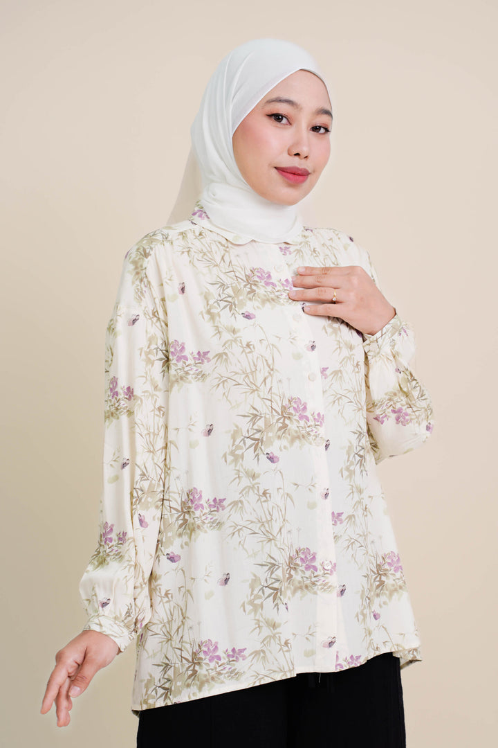 Melisa Printed Blouse (A) Purple