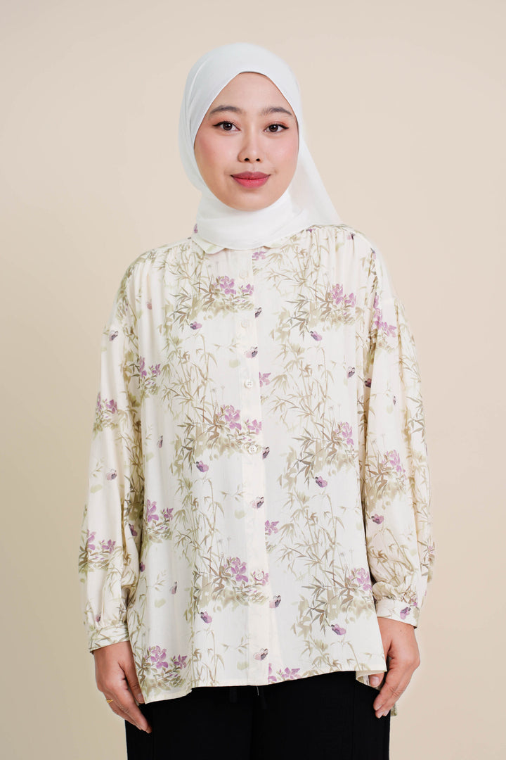 Melisa Printed Blouse (A) Purple