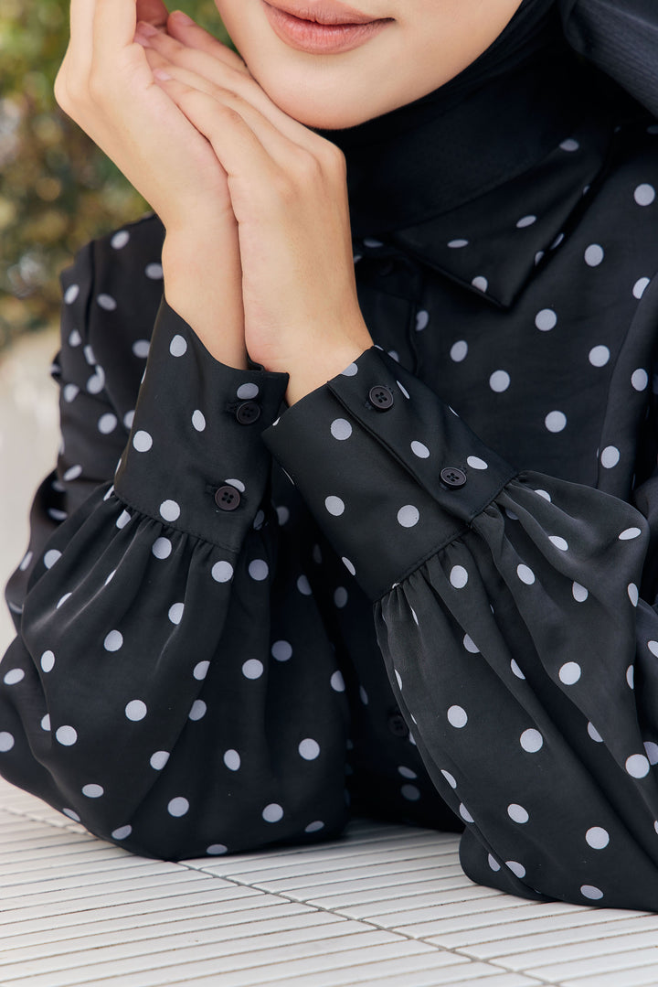 Alani Embroidery Polka Dot Blouse