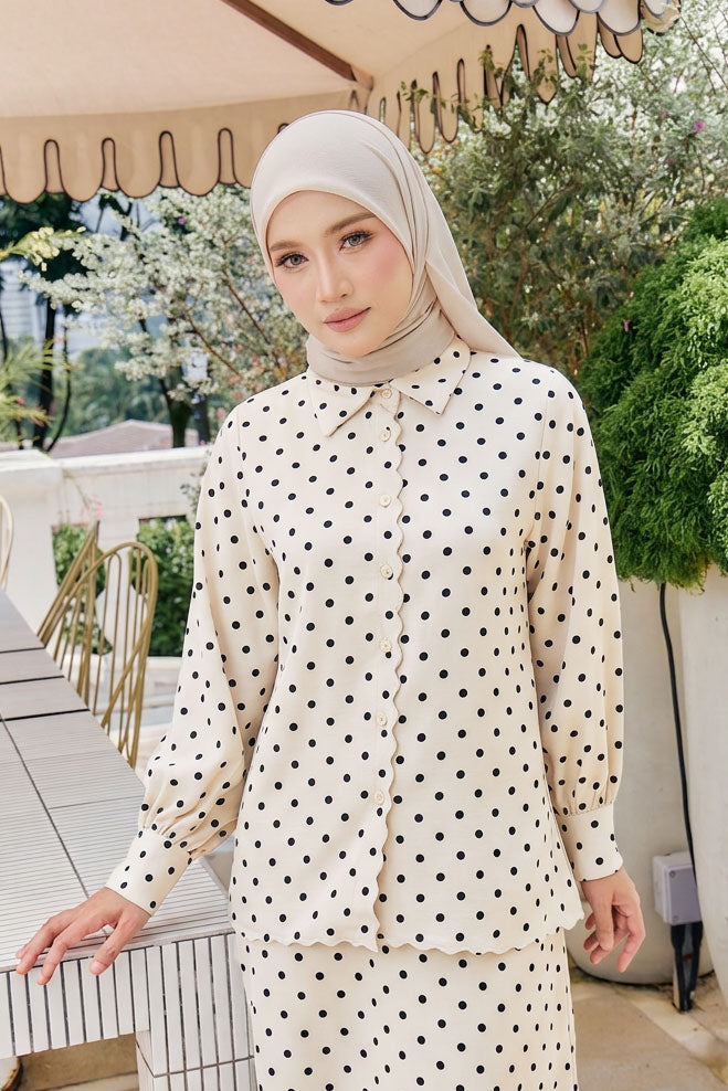 Alani Embroidery Polka Dot Blouse