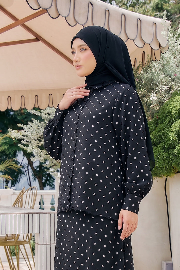 Alani Embroidery Polka Dot Blouse