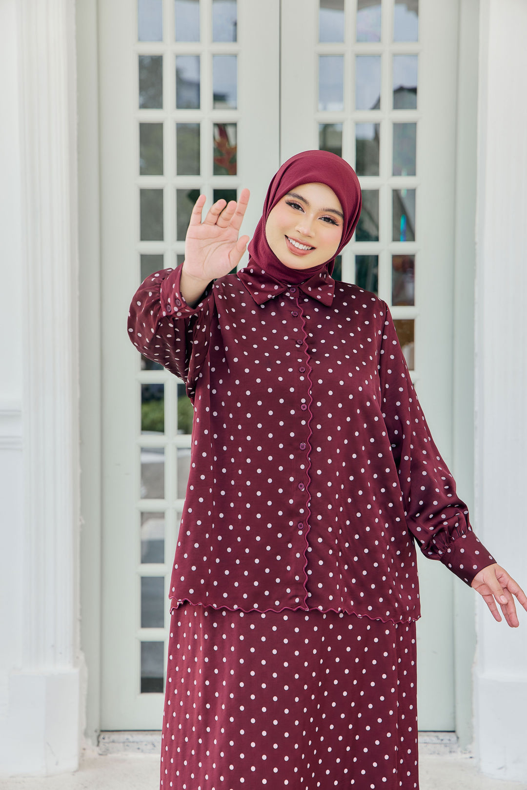 Alani Plus Embroidery Polka Dot Blouse