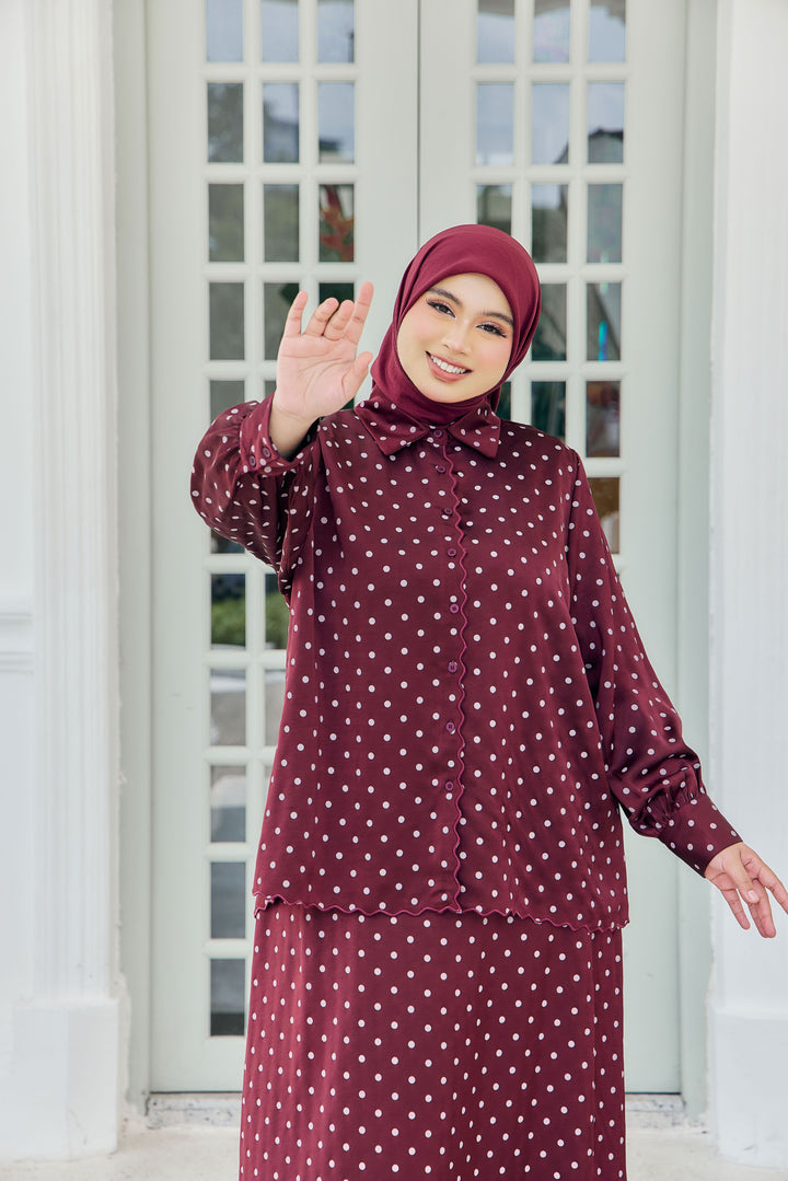Alani Plus Embroidery Polka Dot Blouse