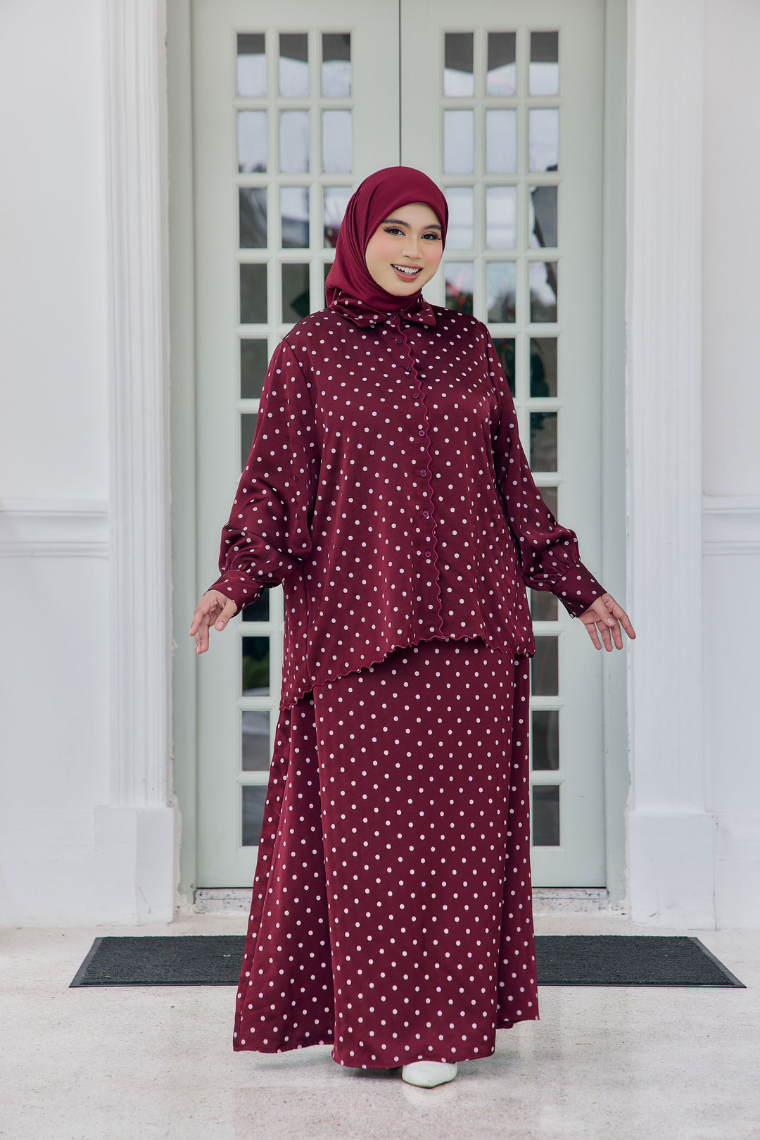 Alani Plus Embroidery Polka Dot Blouse