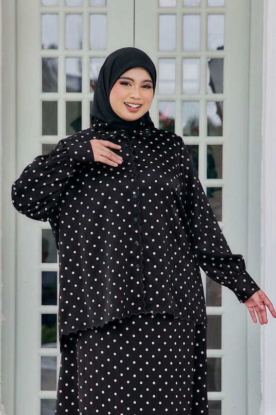 Alani Plus Embroidery Polka Dot Blouse