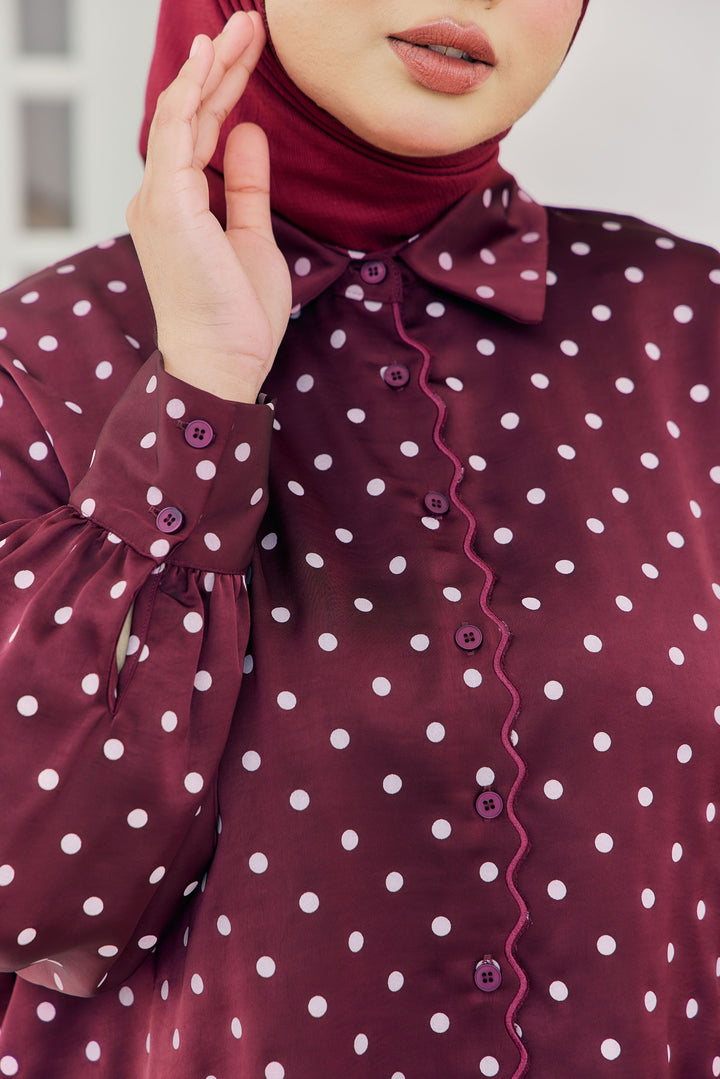 Alani Plus Embroidery Polka Dot Blouse
