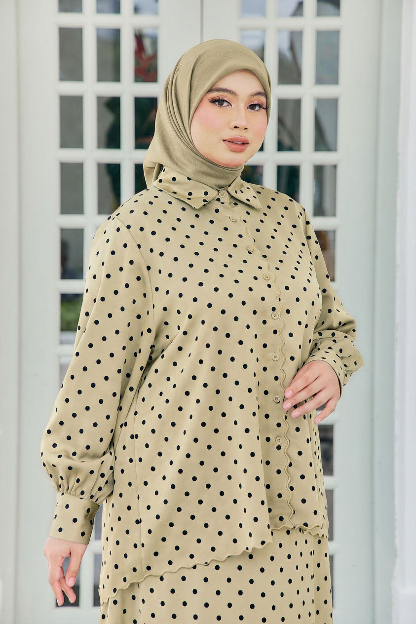 Alani Plus Embroidery Polka Dot Blouse