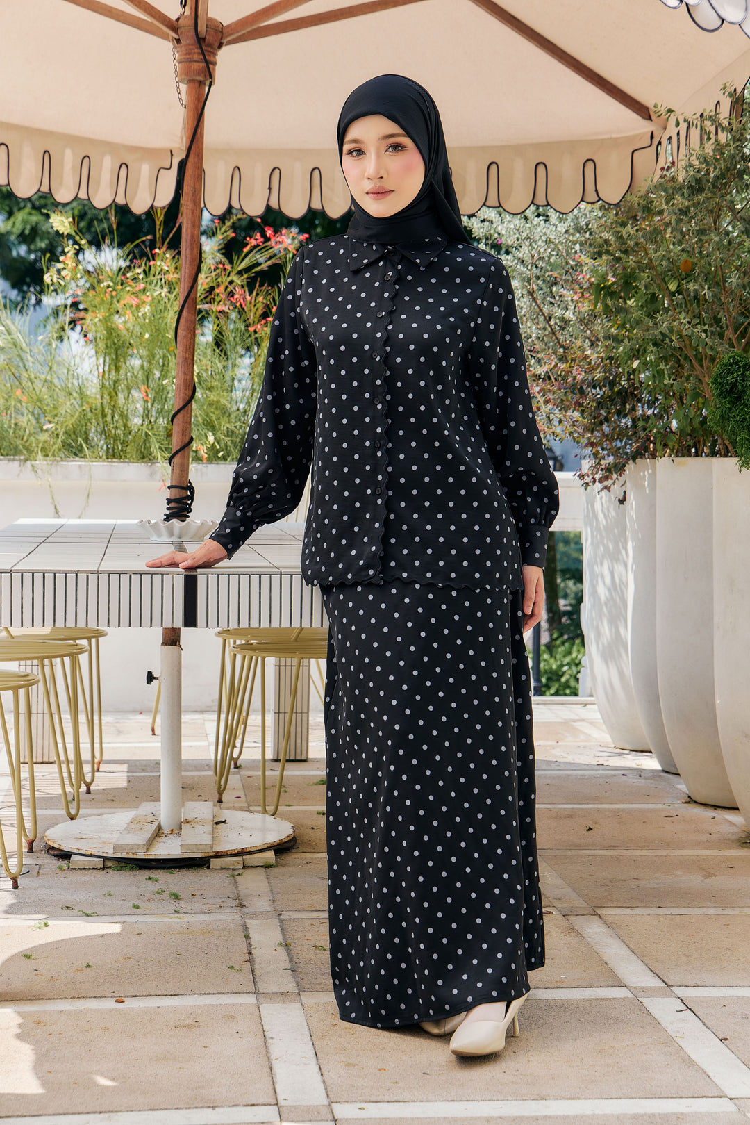 Alani Embroidery Polka Dot Blouse
