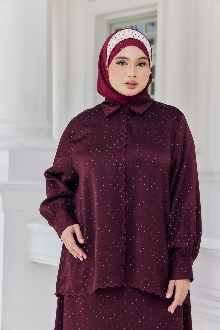 Ariella Plus Mini Polka Dot Blouse