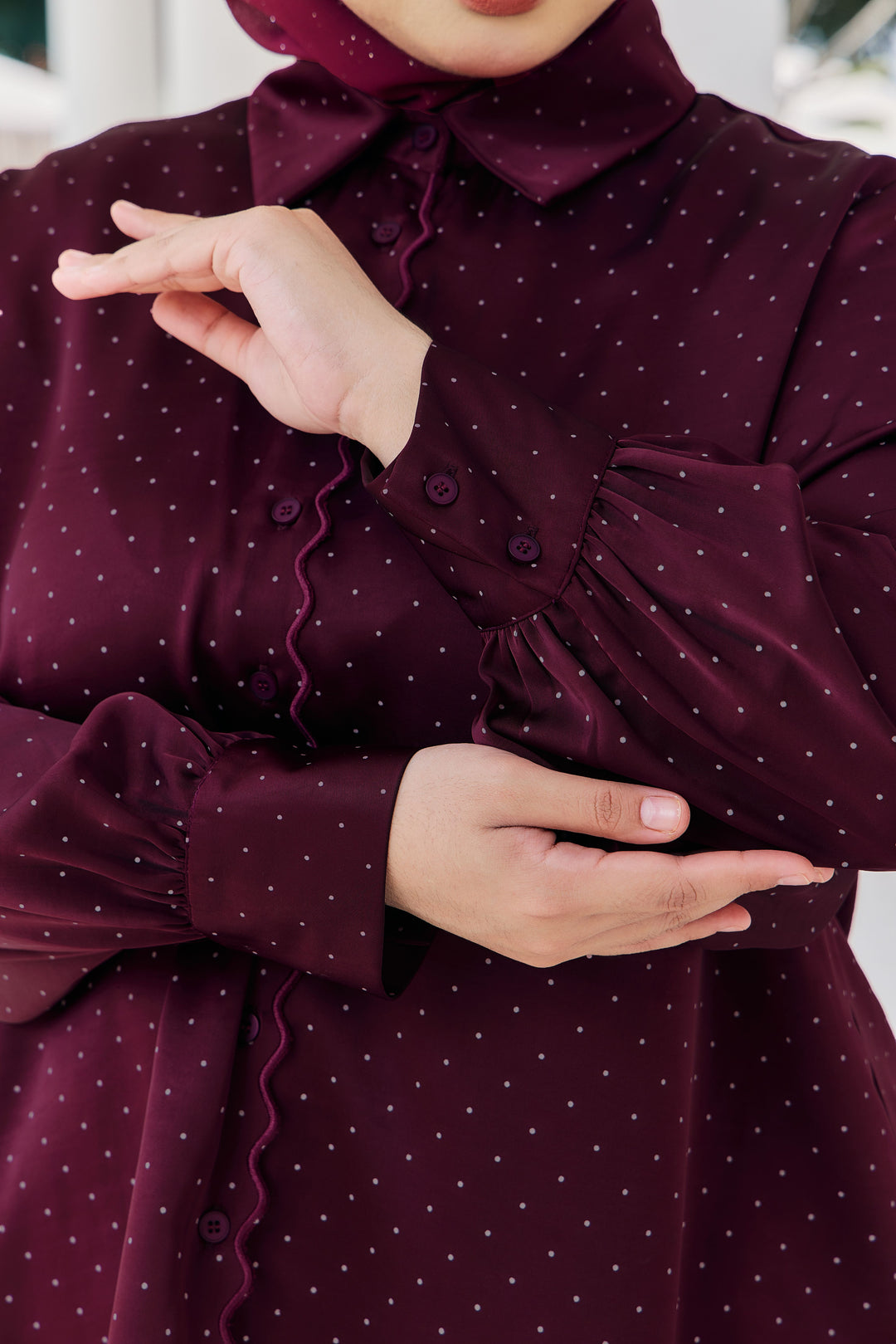 Ariella Plus Mini Polka Dot Blouse