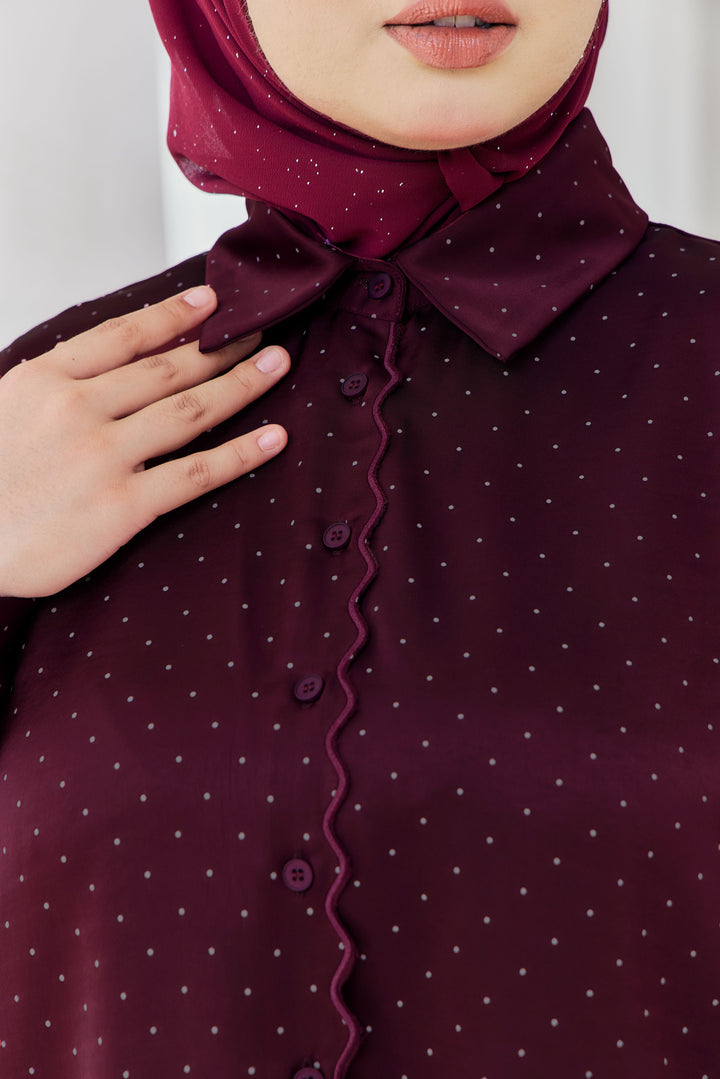 Ariella Plus Mini Polka Dot Blouse