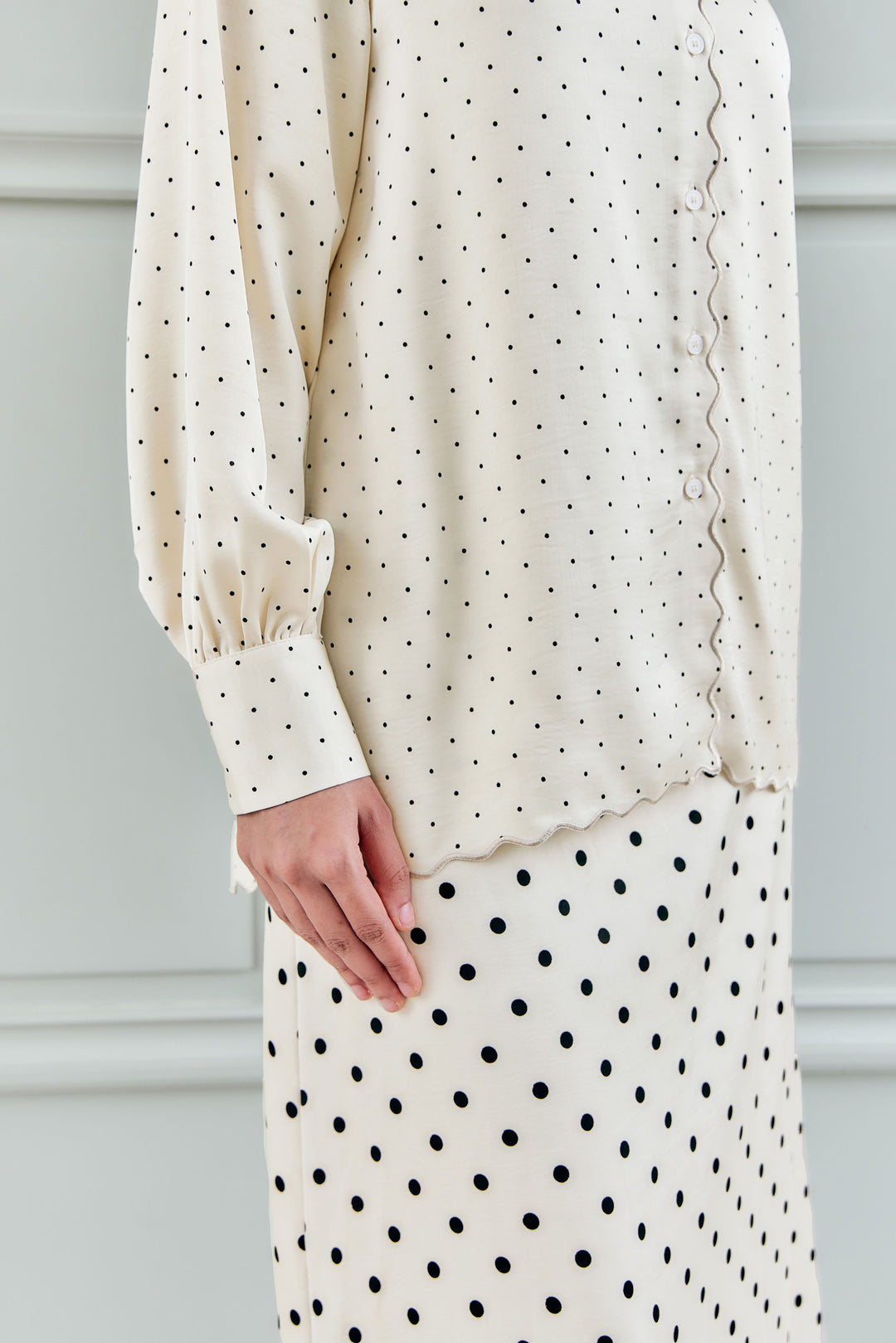 Ariella Embroidery Mini Polka Dot Blouse