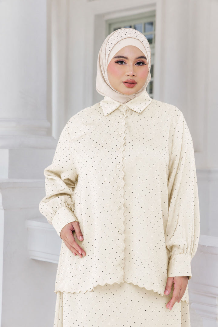 Ariella Plus Mini Polka Dot Blouse