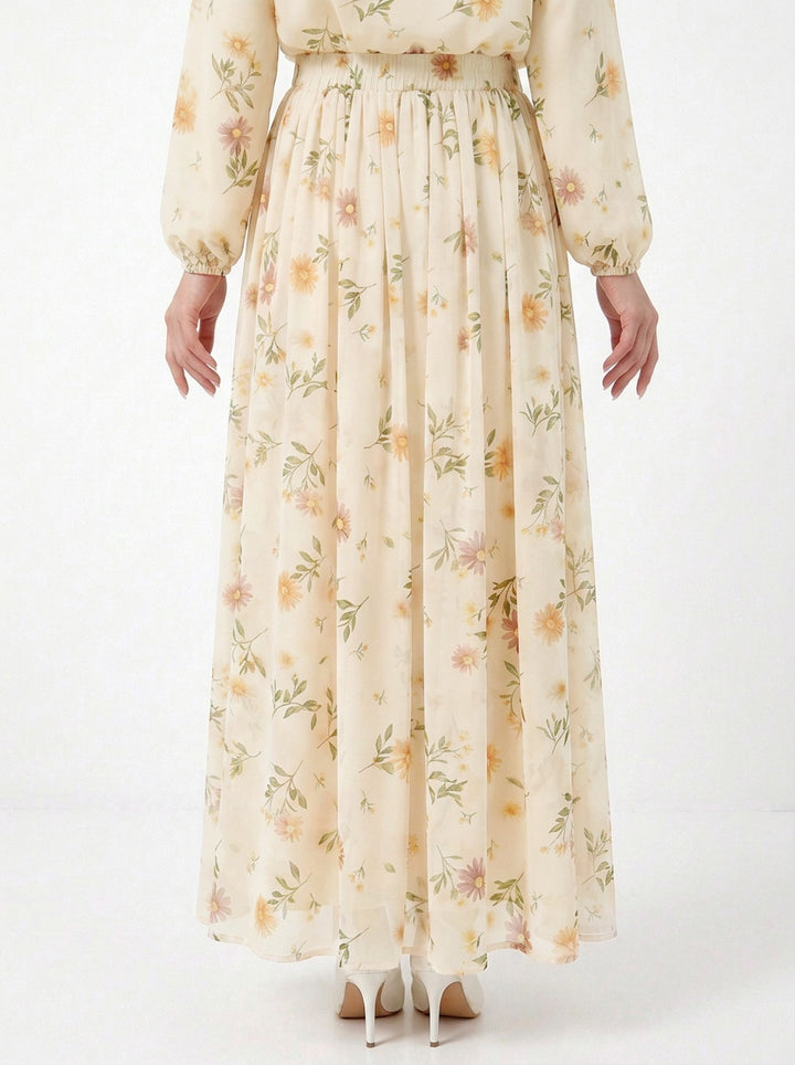 Moira Printed Chiffon Skirt (A)