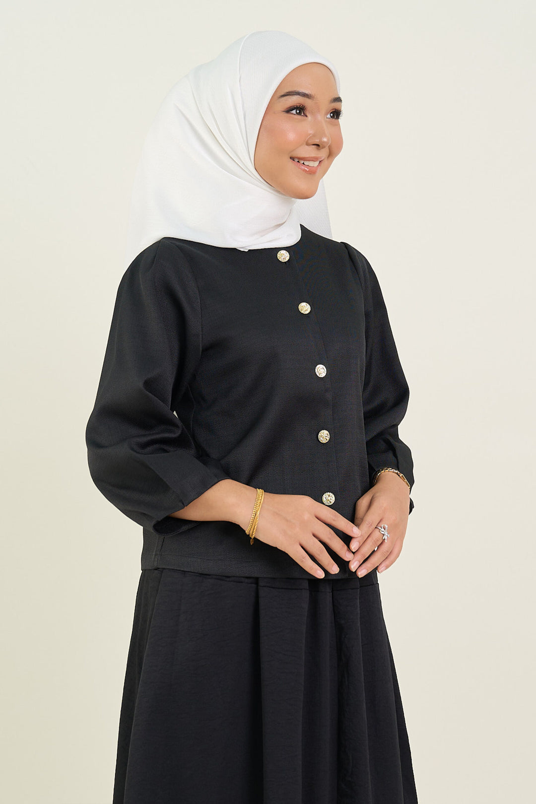 Olivia Plain Tweed Jacket Black