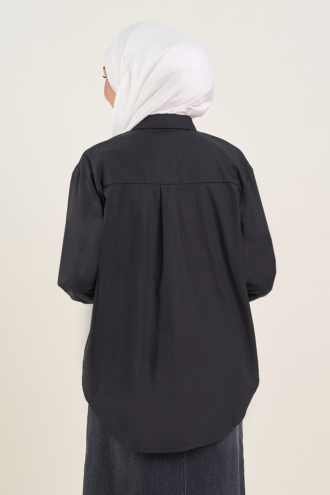 Lola Bow Embellished Cotton Shirt Black