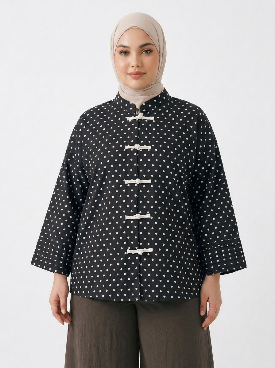 Amelia Plus Polka Dot Blouse